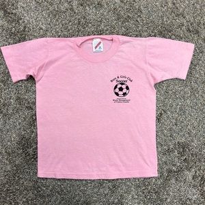 Vintage boys and girls club shirt‎ girls medium pink short sleeve soccer top USA